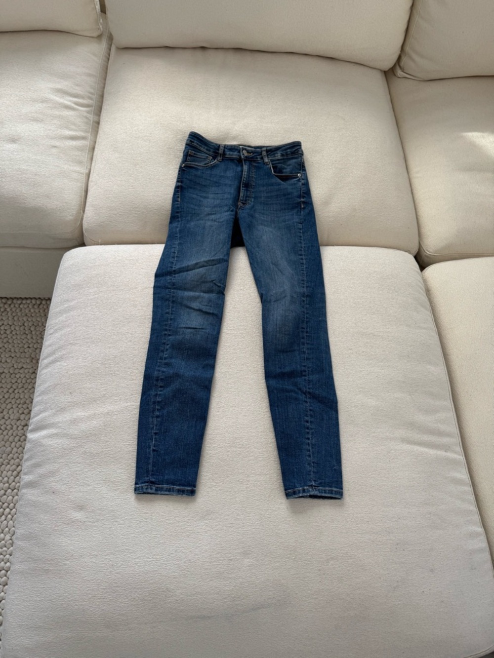 Zara High Rise Skinny Jeans Blue Denim Size 6 | Like New - Picture 2 of 3